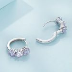 Dazzling Purple Stones Hoop Earrings - Image 4