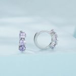 Dazzling Purple Stones Hoop Earrings - Image 2