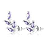 Purple Branch Stud Earrings