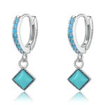 Turquoise Squares Drop Earrings