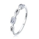 Rectangle Stones Halo Ring