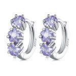 Dazzling Purple Stones Hoop Earrings