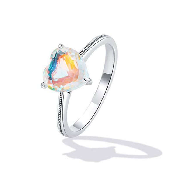 Sparkling Heart Halo Ring