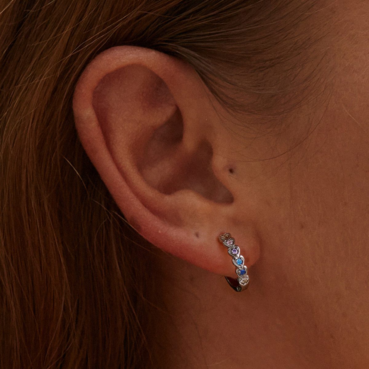 'ELLIE' Rainbow Hearts Hoop Earrings - Image 7