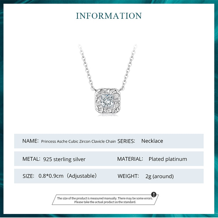 Vintage Square CZ Pendant Necklace