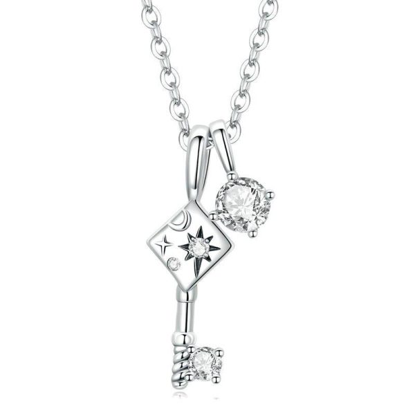 Dazzling Key Pendant Necklace