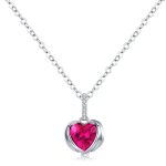 Red Heart Guardian Wings Pendant Necklace