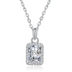 Dazzling Square Gem Pendant Necklace