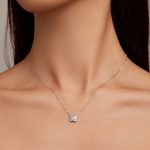 Vintage Square CZ Pendant Necklace