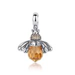 Orange Bee Pendant Necklace