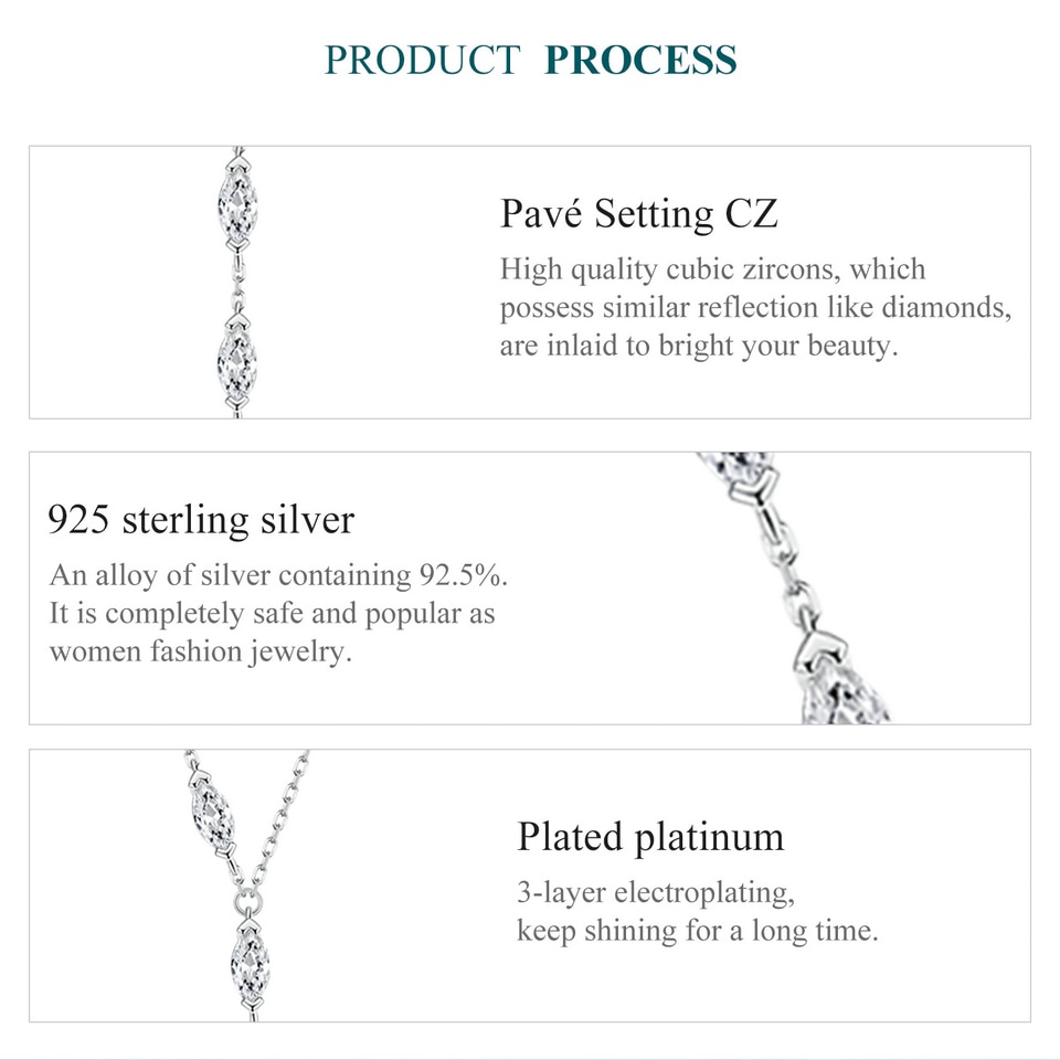 CZ Waterdrops Y Shape Necklace