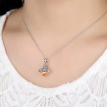 Orange Bee Pendant Necklace