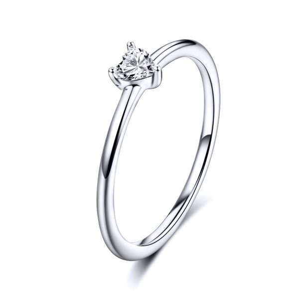 Heart Solitaire Ring