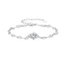 Sparkling Stone Halo Chain Bracelet