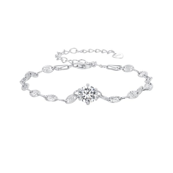 Sparkling Stone Halo Chain Bracelet