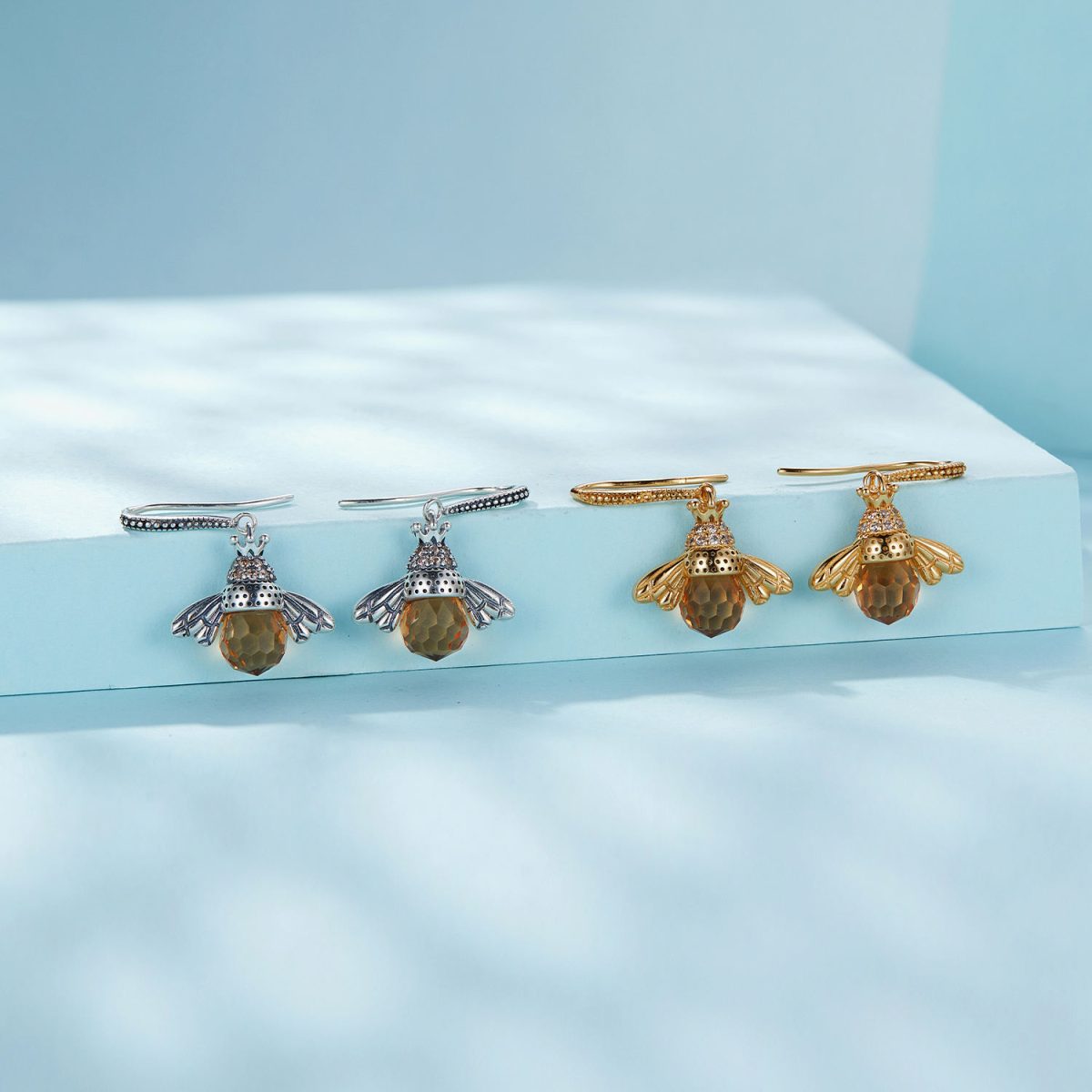 Orange Bee Drop Earrings - Image 5