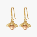 Orange Bee Drop Earrings