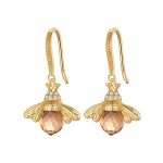 Orange Bee Drop Earrings - Image 3