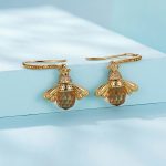 Orange Bee Drop Earrings - Image 6