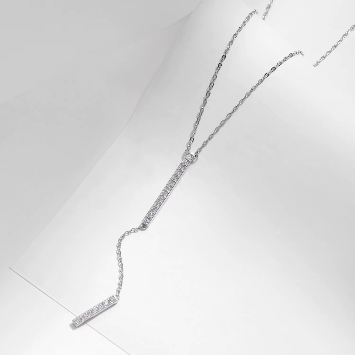 Minimalist Sparkle Y Necklace - Image 3