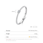 Dainty Pavé Solitaire Ring - Image 5