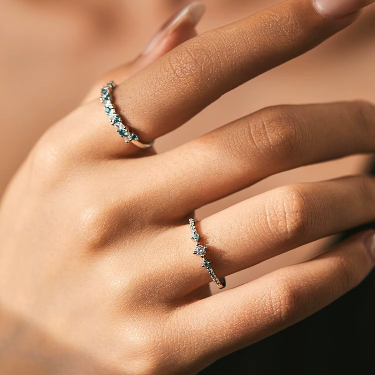 Paraiba Mist Elegance Halo Ring - Image 2