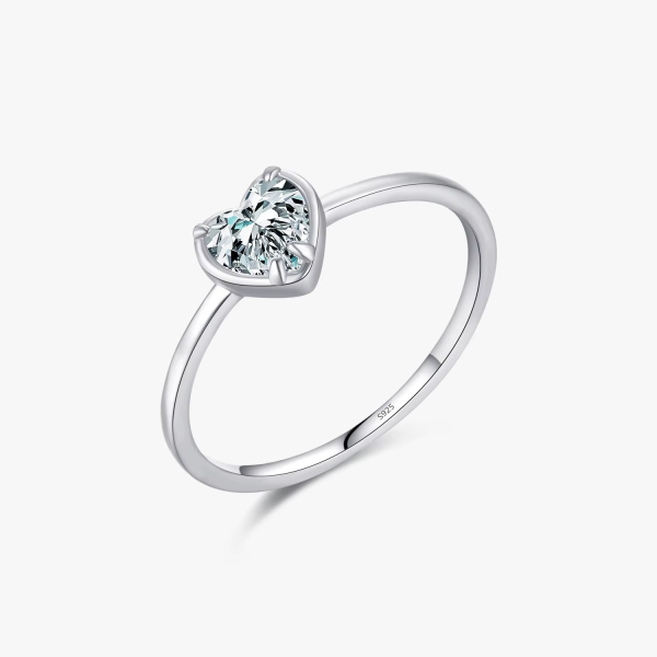 Pure Heart Solitaire Ring