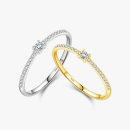 Dainty Pavé Solitaire Ring