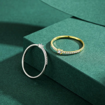 Dainty Pavé Solitaire Ring - Image 3