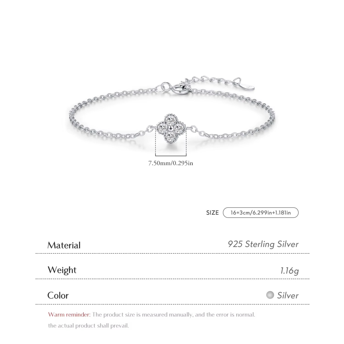 Blooming Grace Clover Adjustable Bracelet - Image 5