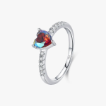 Rainbow Heart Sparkle Ring
