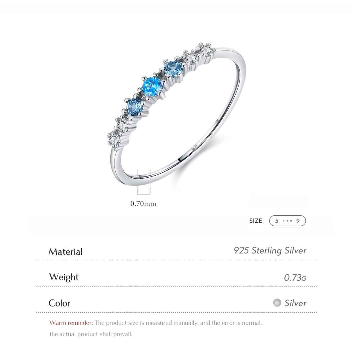 Blue Whisper Sparkle Pave Ring - Image 6