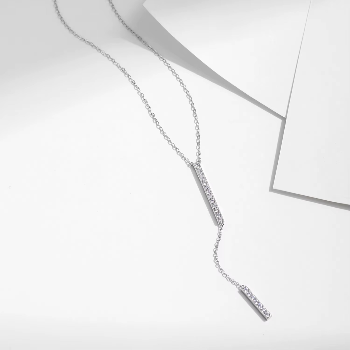 Minimalist Sparkle Y Necklace - Image 4