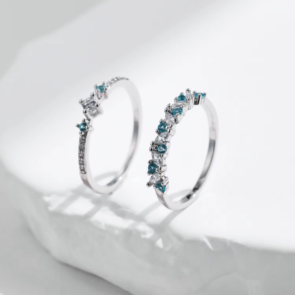 Paraiba Mist Elegance Halo Ring - Image 4