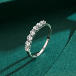 Classic Half-Eternity Silver Ring - Image 3