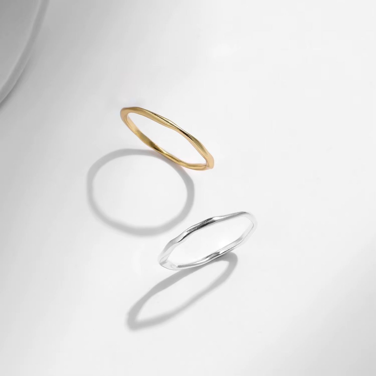 Ripple Wave Minimalist Band Ring - Image 6