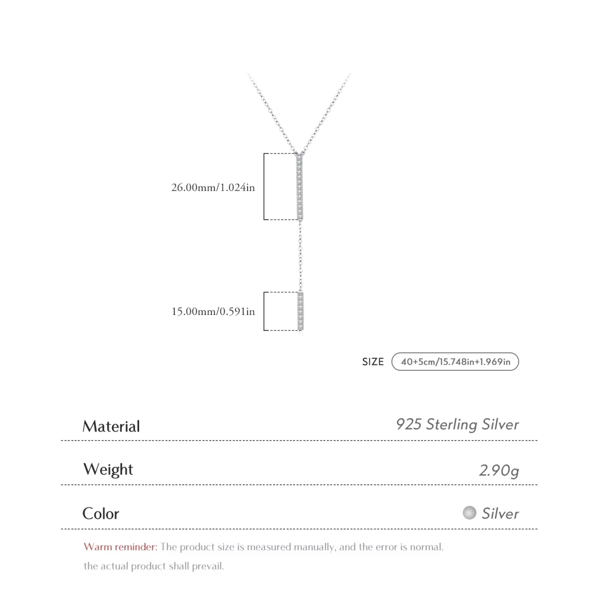 Minimalist Sparkle Y Necklace - Image 6