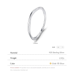 Ripple Wave Minimalist Band Ring - Image 7
