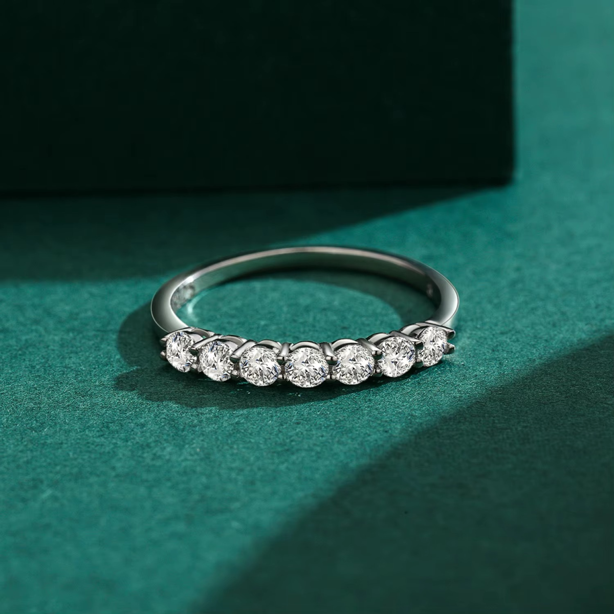 Classic Half-Eternity Silver Ring - Image 4