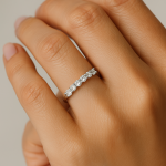 Classic Half-Eternity Silver Ring - Image 2