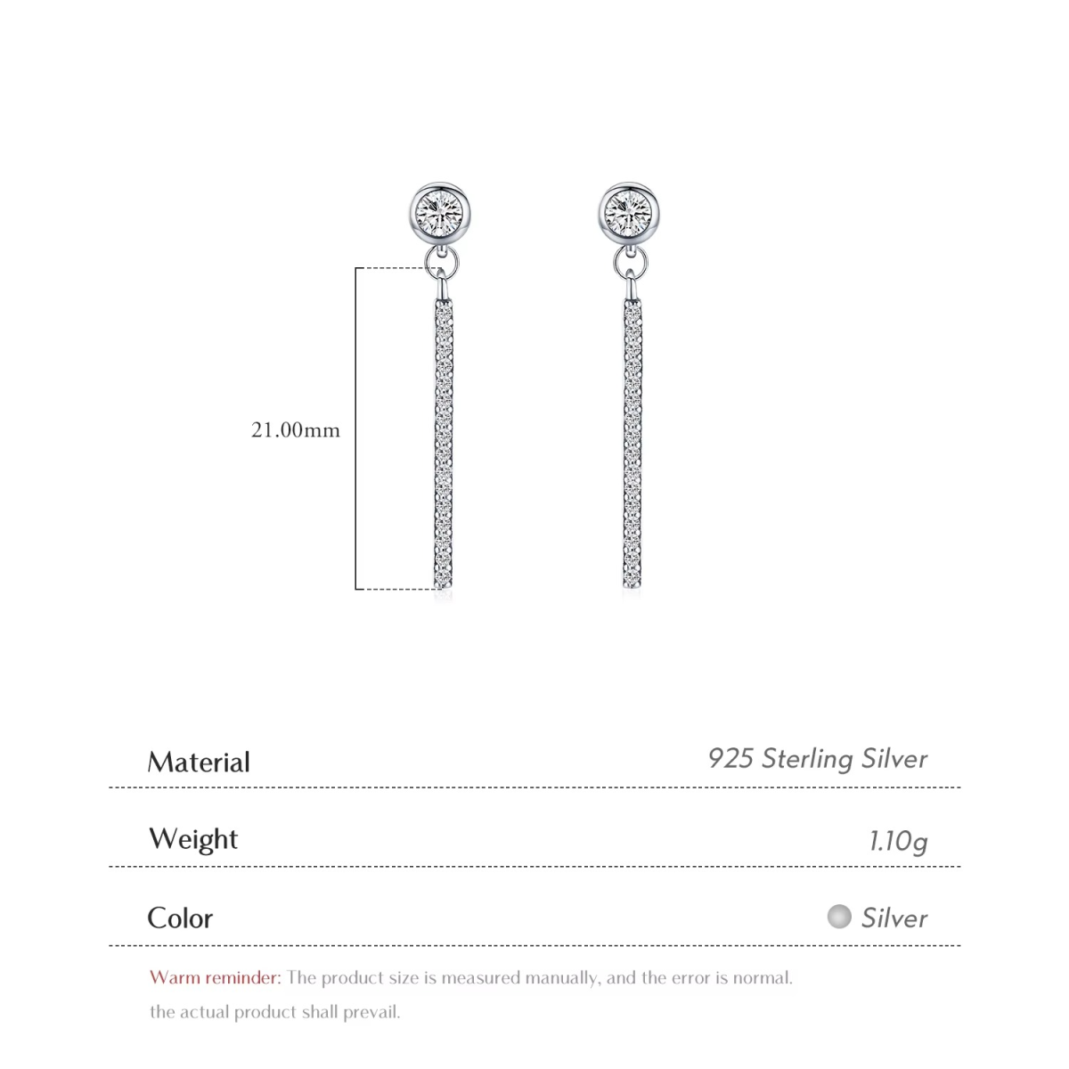 Sparkle Bar Drop Earrings - Image 5