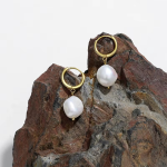 Baroque Pearl Dangle Earrings - Image 4