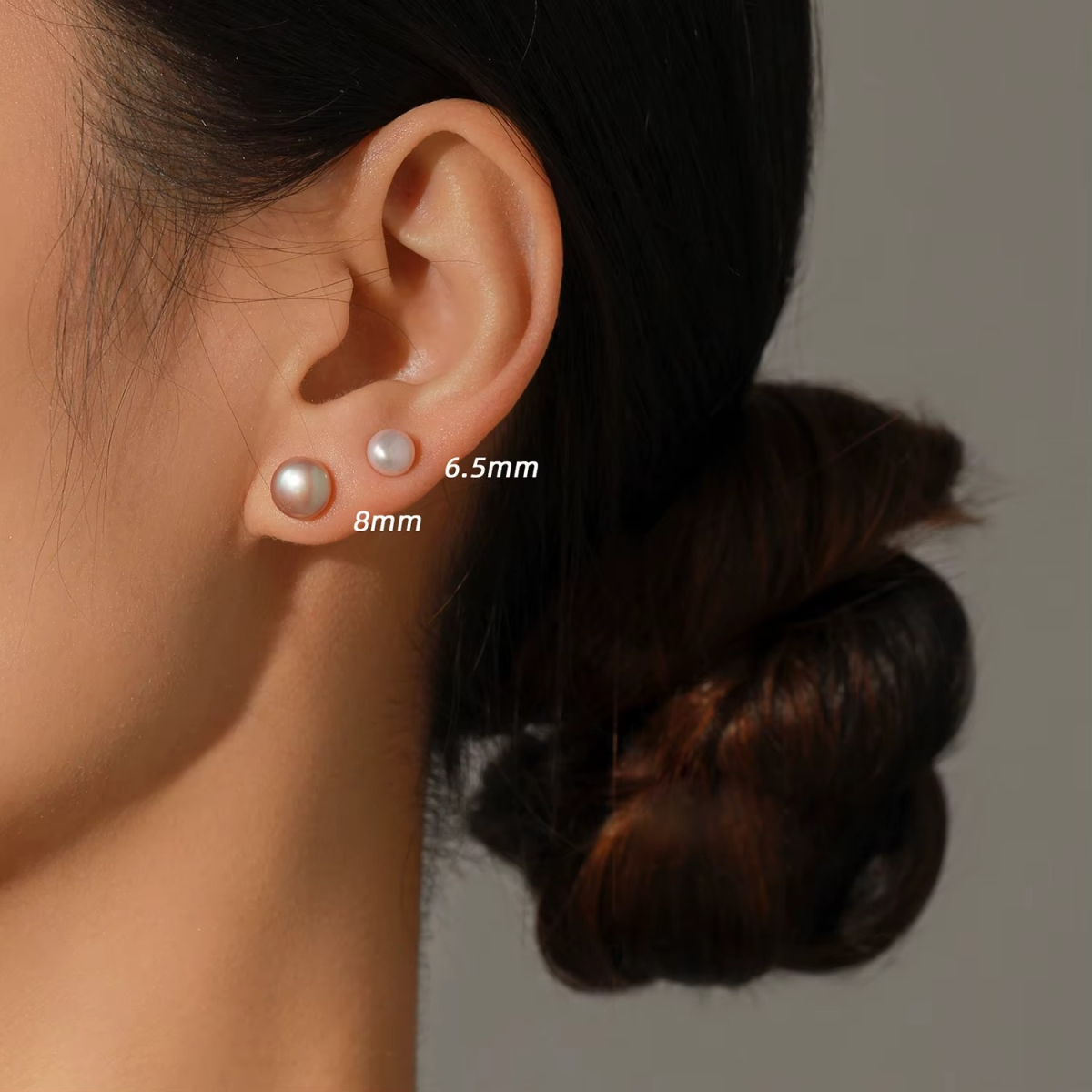 Classic Freshwater Pearls Stud Earrings - Image 2