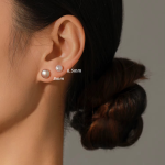Classic Freshwater Pearls Stud Earrings - Image 2
