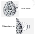 Teardrop Halo Stud Earrings - Image 6