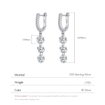 Elegant CZ Chain Drop Earrings - Image 6