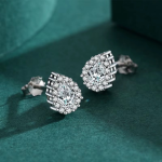 Teardrop Halo Stud Earrings - Image 5