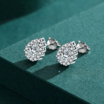 Teardrop Halo Stud Earrings - Image 4