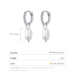Baroque Pearl Drop Hoop Earrings - Image 6