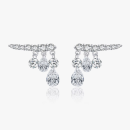 Dazzling Teardrop Climber Stud Earrings